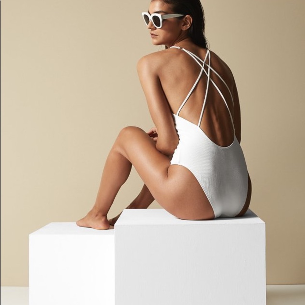 New with Tags Reiss White cross back Swimsuit